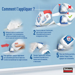 Silicone mastic salle de bain Re-new RUBSON, blanc, 80 ml - RUBSON