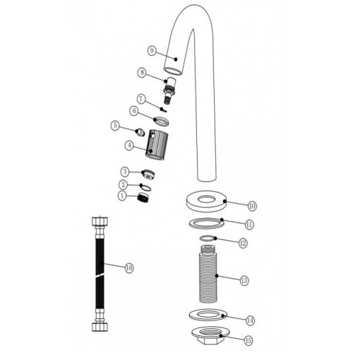 Robinet lave-mains or brossé, eau froide, Esseline, ESSEBAGNO - ESSEBAGNO