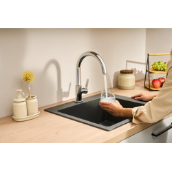 Mitigeur de cuisine, col de cygne STAMIS S 210, chromé de marque HANSGROHE, référence: B9892500