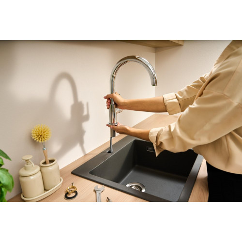Mitigeur de cuisine, col de cygne STAMIS S 210, chromé - HANSGROHE