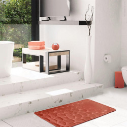 Tapis de bain l.40 x L.60 cm terracotta Galet - Sans marque