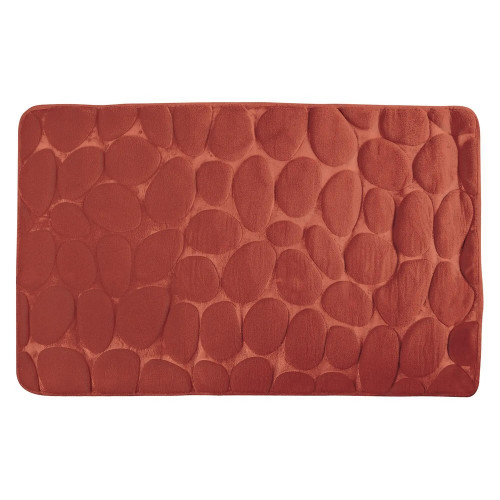 Tapis de bain l.40 x L.60 cm terracotta Galet - Sans marque