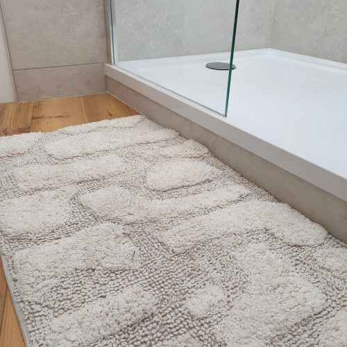 Tapis de bain l.50 x L.80 cm ivoire Tindou AZAO - AZAO