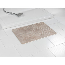 Tapis de bain l.39 x L.60 cm feuillage beige Diatomite dafni WENKO - WENKO
