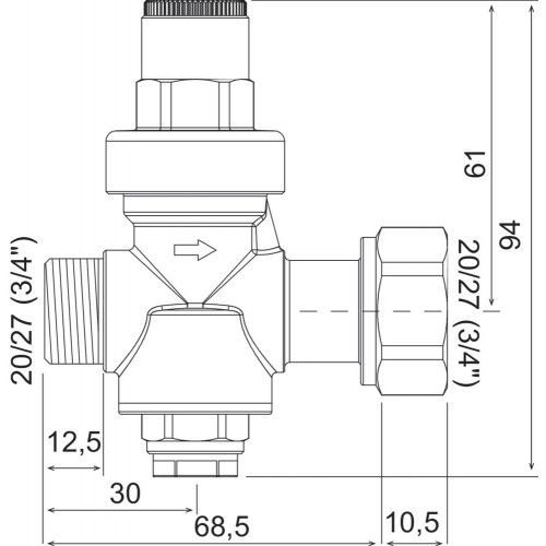 Réducteur de pression piston male 20/27 Somatherm For You - SOMATHERM FOR YOU