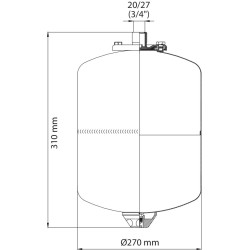 Vase expansion sanitaire 11 litres pour chauffe eau de 150l a 200l - SOMATHERM FOR YOU