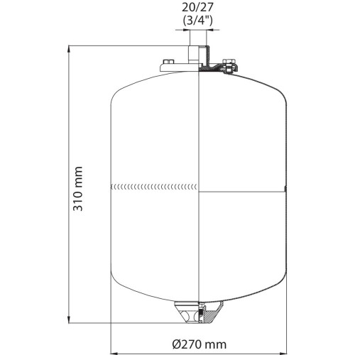 Vase expansion sanitaire 11 litres pour chauffe eau de 150l a 200l - SOMATHERM FOR YOU