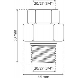Raccord isolant dielectrique mf20/27 - SOMATHERM FOR YOU