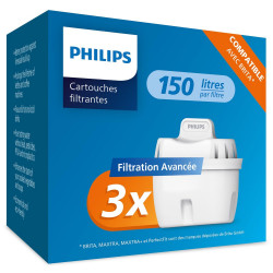 Pack de 3 cartouches filtre à eau PHILIPS de marque PHILIPS, référence: B9895300