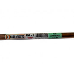 Tube d'alimentation cuivre écroui, diam. 8 x 10 mm, en barre de 1 m de marque Sans marque, référence: B9896400