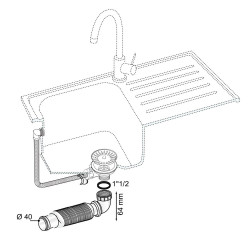 Siphon d'évier WIRQUIN Senzo extra-plat diam 40mm - WIRQUIN