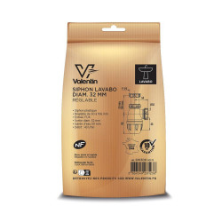 Siphon de lavabo réglable 50mm/106mm VALENTIN diamètre 32 - VALENTIN