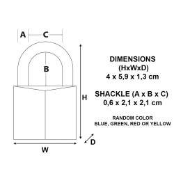 Cadenas à clé en aluminium, MASTERLOCK, l.40 mm - MASTER LOCK
