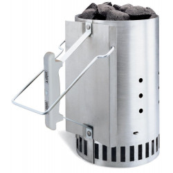 Cheminée d'allumage barbecue + briquettes + allume-feux WEBER aluminium D. 19 cm - Weber
