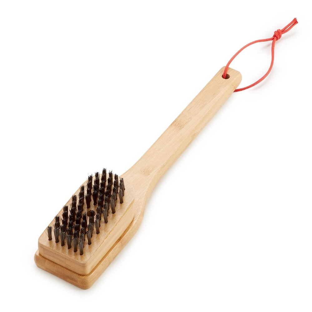 Brosse BBQ Weber 6275 – Poignée Bambou, Poils Inoxydables - vue 4