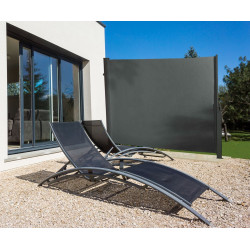 Ecran brise-vue à dérouler gris anthracite, H.1.8 x L.3 m - Sans marque