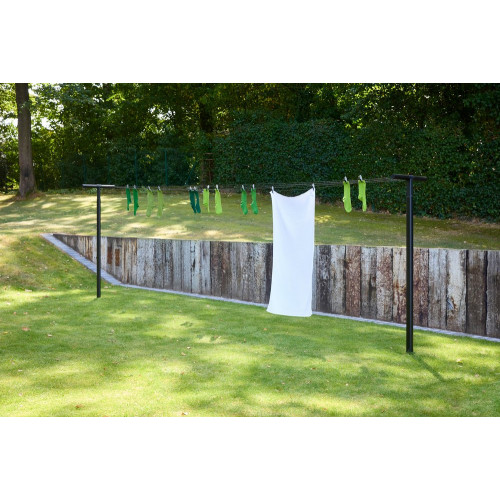 Lot de 2 poteaux aluminium à sceller noi - BRABANTIA