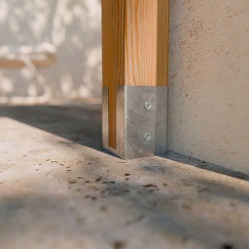 Support à sceller acier galvanisé à sceller gris, H.30 x l.7 x P.7 cm - CERLAND