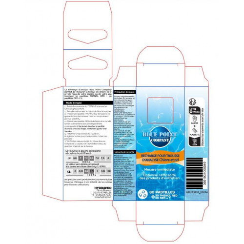 Recharge pour trousse d'analyse PH et Chlore, 60 pastilles - Sans marque