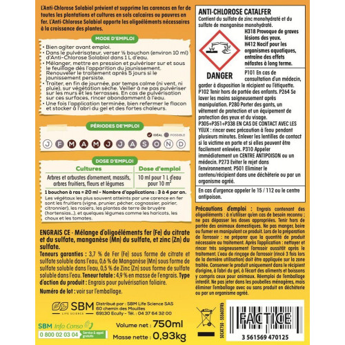 Anti-Chlorose CATALFER SOLABIOL 750 ml - SOLABIOL
