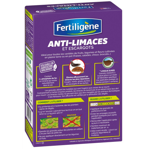 Insecticide granulé anti limace, FERTILIGENE, 1 kg - FERTILIGENE