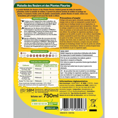 Maladie du rosier SOLABIOL 750 ML - SOLABIOL