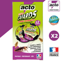 Lot de 2 boites appât cafards, blattes et scolopendres de marque ACTO, référence: J9865700