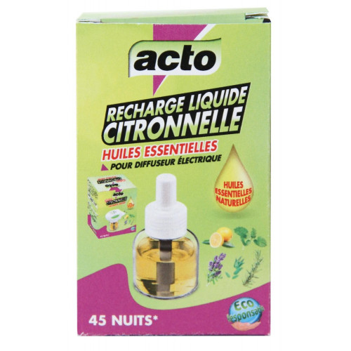 Recharge liquide citronnelle aux huiles essentielles, ACTO - ACTO