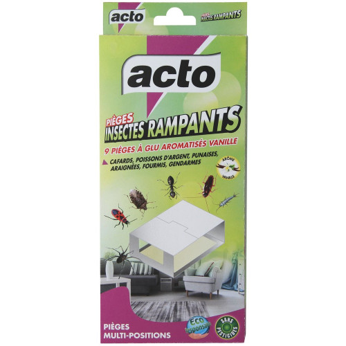 Lot de 9 pièges spécial rampants, sans pesticides, aromatisés vanille - ACTO