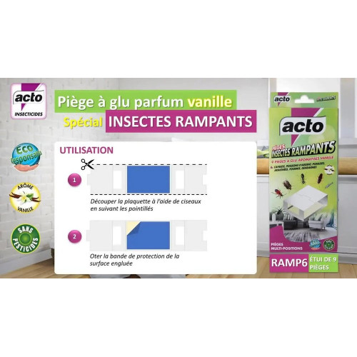 Lot de 9 pièges spécial rampants, sans pesticides, aromatisés vanille - ACTO
