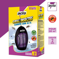 Lampe led UV 12 led, basse consommation, GRILL'INSECTES, 30 m² - ACTO