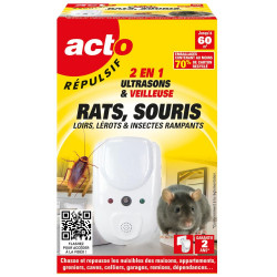 Répulsif ultrasons pour rongeurs, option veilleuse, ACTO de marque ACTO, référence: J9867300