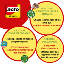 Répulsif ultrasons pour rongeurs, option veilleuse, ACTO - ACTO