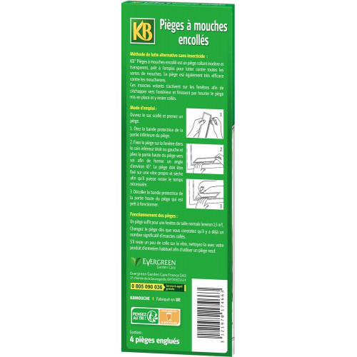 Lot de 4 pièges à mouches, glu, KB - KB