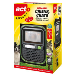 Répulsif ultrasons à piles pour chiens, chats, renards, lapins, fouines et héron de marque ACTO, référence: J9868100