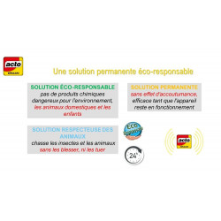 Répulsif ultrasons à piles pour chiens, chats, renards, lapins, fouines et héron - ACTO