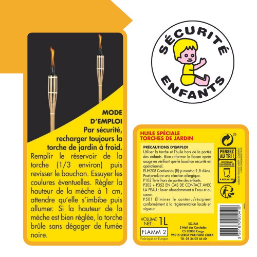 Huile Paraffinée citronnelle spéciale torche bambou - ACTO
