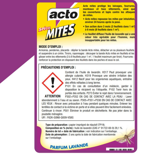 Feuillets mites textiles - ACTO