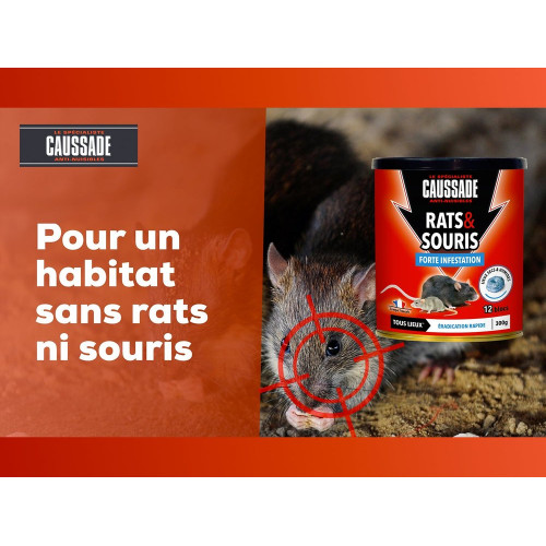 Pâte antirats et souris CAUSSADE, lot de 300 - CAUSSADE