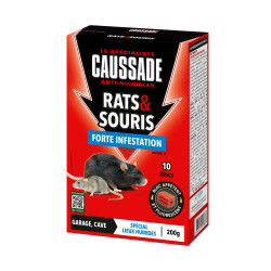 Anti - nuisible rats et souris  forte infestation CAUSSADE 200gr de marque SOLABIOL, référence: J9870700
