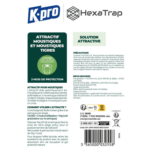 Recharge attractif piège anti-moustique KPRO - K.PRO