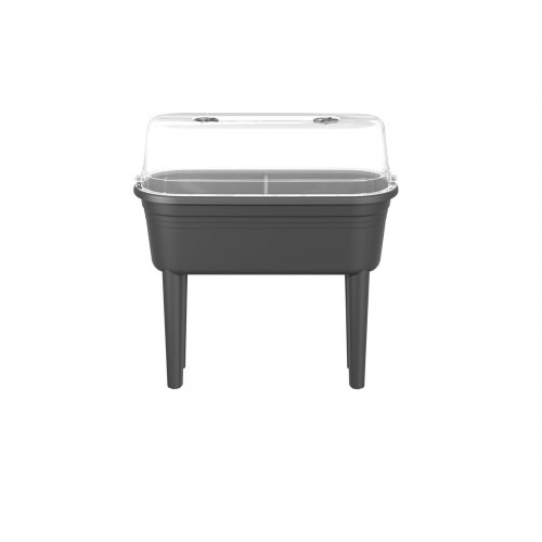 Potager sur pied avec serre, noir, H.26.5 x L.37 x l78 cm - Sans marque