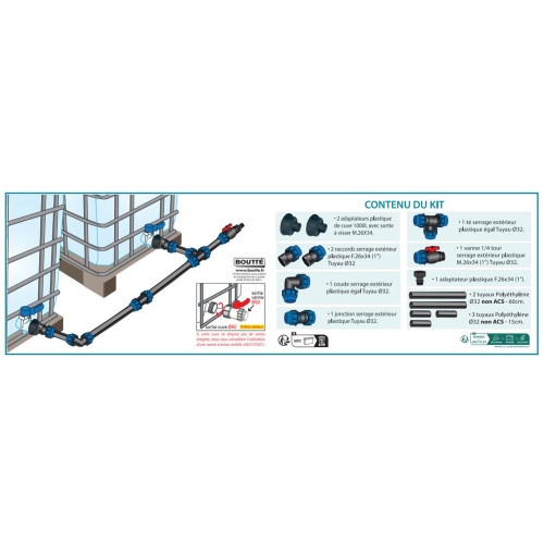 Kit de raccordement pour cuves IBC - BOUTTE