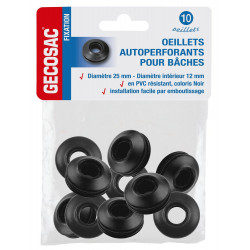 Lot de 10 oeillets autoperforants pour bâches, auto-bloquant. de marque Sans marque, référence: J9873300