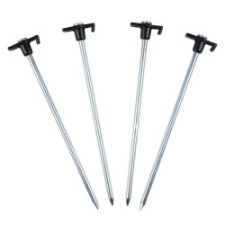 Lot 4 piquets de fixation 25 cm en acier inoxydable pour ancrage en sols durs de marque Sans marque, référence: J9873400