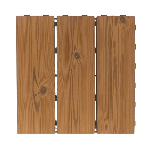 Dalles clips bois smartdeck, pin SCANDI thermotraite, L. 30 x l. 30 cm Ep. 29mm - ONEK