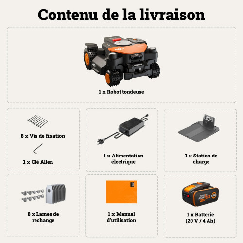 Robot tondeuse WORX VISION CLOUD 4WD  Wr340e 600m² - Worx