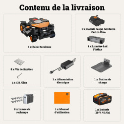 Robot tondeuse connecté WORX VISION CLOUD 4WD Wr344e 4000m² - Worx