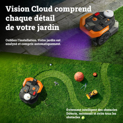 Robot tondeuse connecté sans fil WORX VISION CLOUD 2WD - Jusqu'à 500m² - WR305E - Worx
