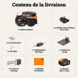 Robot tondeuse connecté sans fil WORX VISION CLOUD 2WD - Jusqu'à 800m² - WR308E - Worx